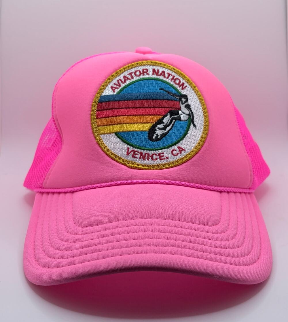 Aviator Nation Women's Pink Trucker Adjustable Hat